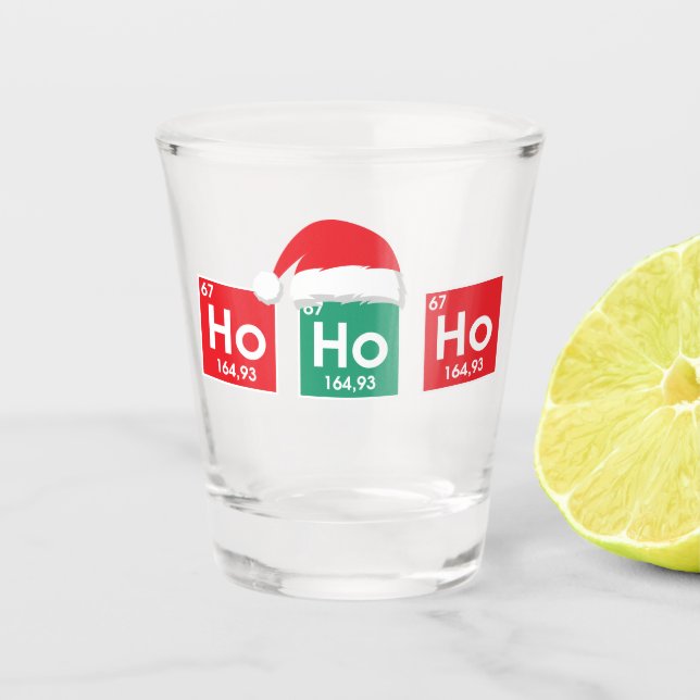 Ho Ho Ho | Periodischer Weihnachtstisch Nerd Spaß Schnapsglas (Vorderseite)