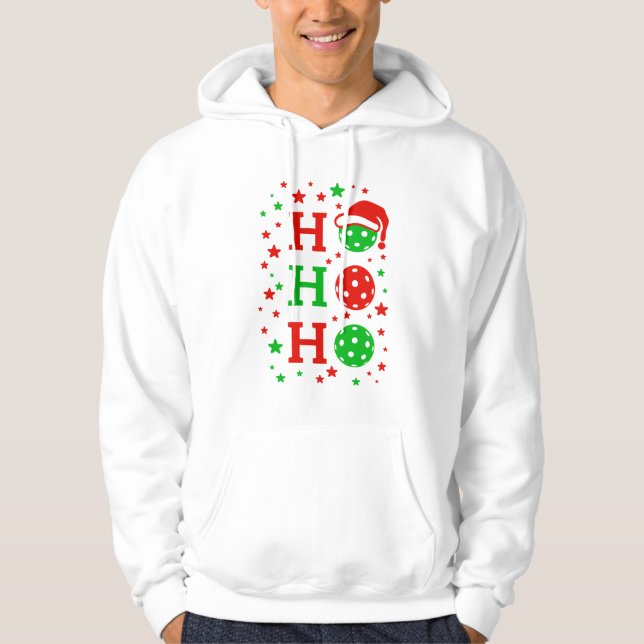 Ho Ho Ho Pickleball - Funny Christmas Sports Hoodie (Vorderseite)