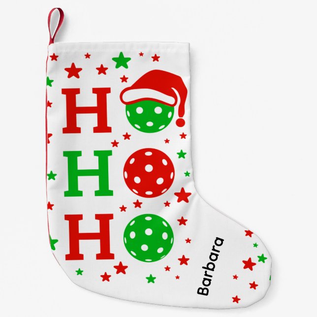 Ho Ho Ho Pickleball - Funny Christmas Sports Kleiner Weihnachtsstrumpf (Vorderseite)