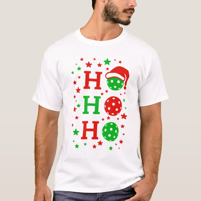 Ho Ho Ho Pickleball - Funny Christmas Sports T-Shirt (Vorderseite)