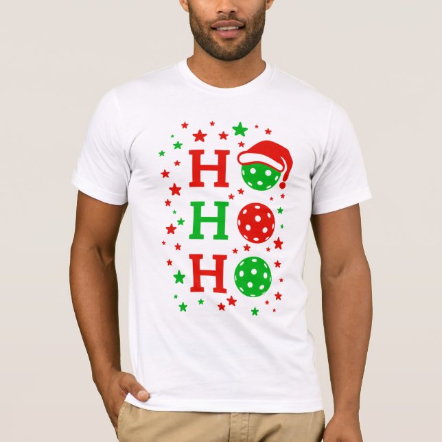 Ho Ho Ho Pickleball - Funny Christmas Sports T-Shirt (Vorderseite)