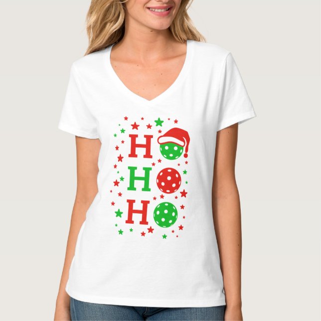 Ho Ho Ho Pickleball - Funny Christmas Sports T-Shirt (Vorderseite)