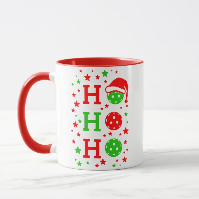 Ho, Ho, Ho Pickleball Weihnachten Tasse (Links)