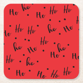 Ho ho ho rechteckiger pappuntersetzer