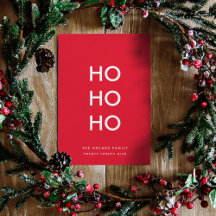Ho Ho Ho | Red Christmas Modern Minimalistisch Sim