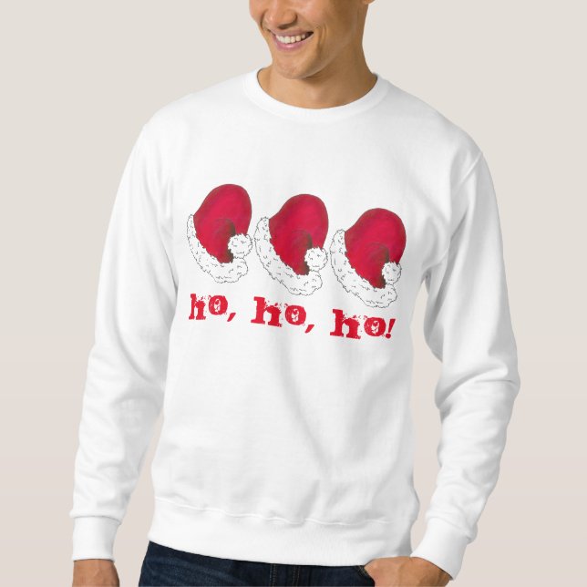 Ho Ho Ho Red Secret Santa Claus Hat Weihnachten Sweatshirt (Vorderseite)