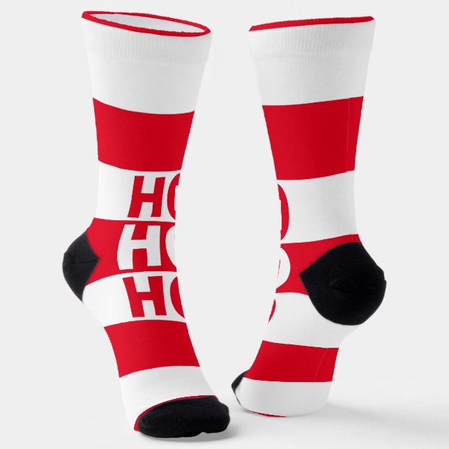 HO HO HO Red Striping Socken (Gewinkelt)