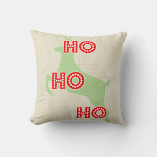 ho ho ho Rentiere rote grüne Weihnachten Kissen