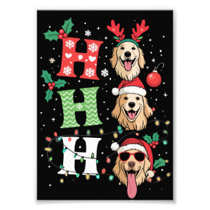 Ho Ho Ho Retriever Golden Weihnachten Fotodruck