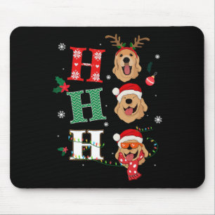 Ho Ho Ho Retriever Golden Xmas-Outfit Weihnachten Mousepad