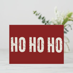 Ho Ho Ho Retro-Familien-Weihnachten passend Vintag Feiertagskarte