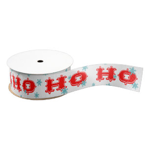 Ho Ho Ho Retro Feiertag   rot u. Aqua Ripsband
