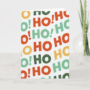 HO HO HO Retro-Funky-Muster-Weihnachtskarte Karte