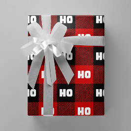 Ho Ho Ho Rot Schwarz Weiß Weihnachten Buffalo Kari Geschenkpapier
