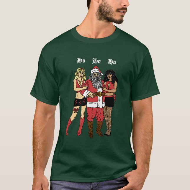 Ho Ho Ho Sankt (Grün) T-Shirt (Vorderseite)