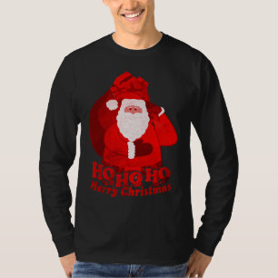 Ho Ho Ho Sankt-Männer der frohen Weihnachten rot T-Shirt