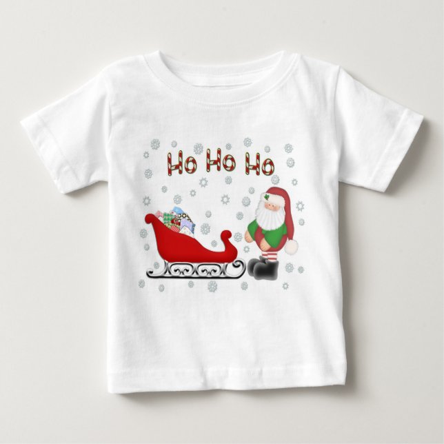Ho Ho Ho Sanktsleigh-Kleinkind-Weiß-T - Shirt (Vorderseite)
