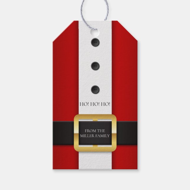 Ho Ho Ho Santa Anzug Personalisiert Name | Weihnac Geschenkanhänger (Vorderseite)