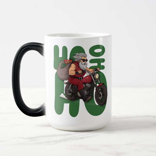 Ho Ho Ho Santa Biker Verwandlungstasse (Links)