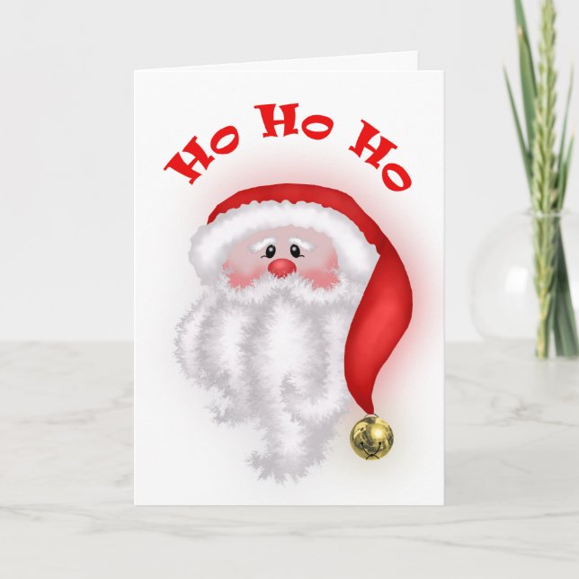 Ho Ho Ho Santa Card Feiertagskarte (Vorderseite)