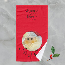 Ho Ho Ho Santa Claus Gesicht Niedlichen Roten Weih Handtuch