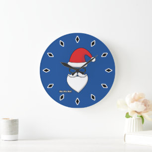 Ho Ho Ho Santa Claus Große Wanduhr