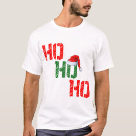 Ho Ho Ho Santa Claus Hat frohe Weihnachten T-Shirt