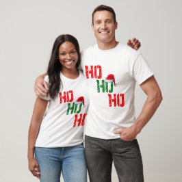 Ho Ho Ho Santa Claus Hat frohe Weihnachten T-Shirt