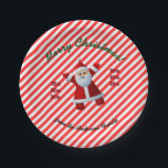 HO! HO! HO! Santa Claus Merry Christmas Candy Cane Pappteller<br><div class="desc">HO! HO! HO! Niedlicher Weihnachtsmann froh Weihnachten. Ideal,  um Freunden und Nachbarn Kekse oder Süßigkeiten Leckereien zu geben. Dieses moderne Weihnachtsdesign besticht durch einen niedlichen Weihnachtsklaus auf einem kantigen Hintergrund mit der Typografie HO HO HO. Spaß und niedlicher Weg,  um Ihren Weihnachtsgeist zu zeigen. Großartiges Design aus TS Designs.</div>