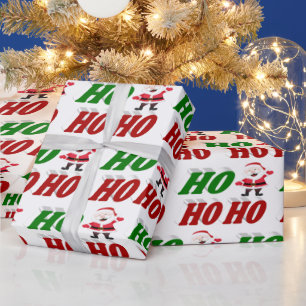 Ho Ho Ho Santa Claus Weihnachtstypografie Geschenkpapier