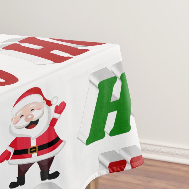 Ho Ho Ho Santa Claus Weihnachtstypografie Tischdecke (Beispiel)