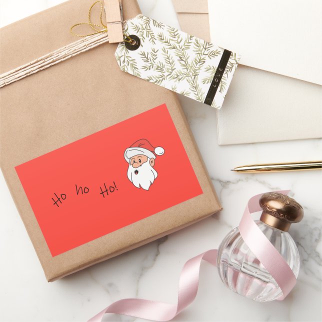 Ho ho ho santa clause  rechteckiger aufkleber (Schenken)