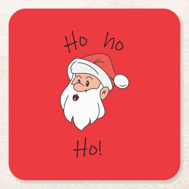 Ho ho ho santa clause rechteckiger pappuntersetzer (Vorderseite)