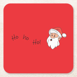Ho ho ho santa clause  rechteckiger pappuntersetzer