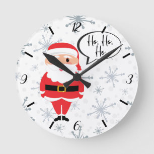 Ho, Ho, Ho Santa Clock Runde Wanduhr