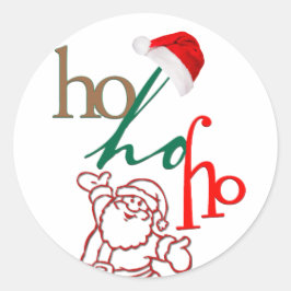 Ho-Ho-Ho Santa Design Runder Aufkleber