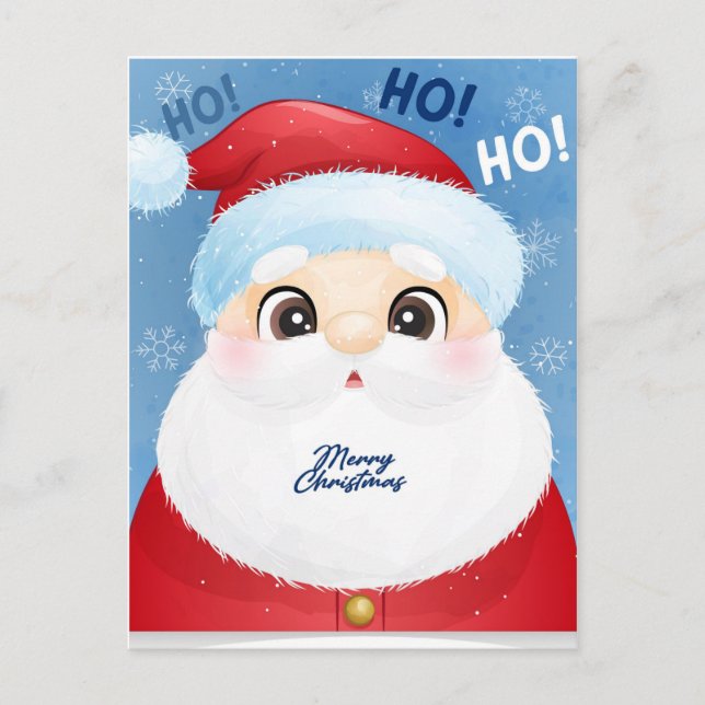 Ho Ho Ho Santa Postkarte (Vorderseite)