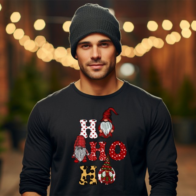 Ho Ho Ho Santa, Rentier, Schneeflocken, Tigerpatt T-Shirt (Von Creator hochgeladen)
