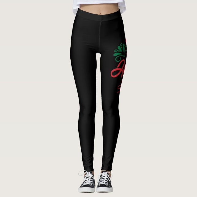 Ho Ho Ho Santa Sleight Vehicle Leggings (Vorderseite)