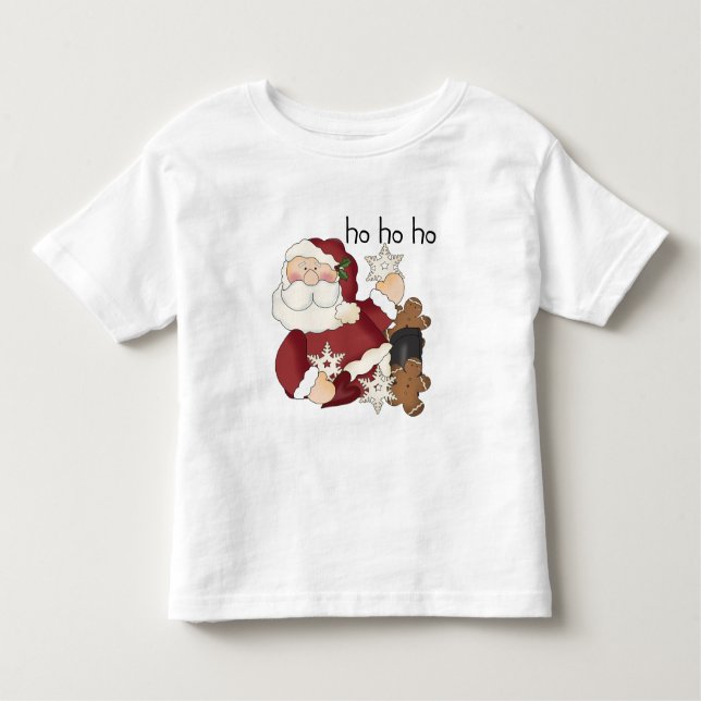 Ho Ho Ho Santa T - Shirt und Geschenke (Vorderseite)