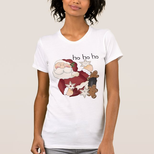 Ho Ho Ho Santa T - Shirt und Geschenke (Vorderseite)
