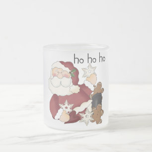 Ho Ho Ho Santa T - Shirt und Geschenke Mattglastasse