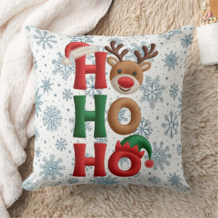 Ho Ho Ho Schneeflocken Wurf Kissen