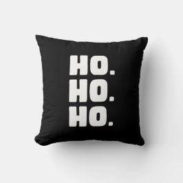 HO. HO. HO. Schwarz & Weiß mit Buffalo-Karo-Rücken Kissen