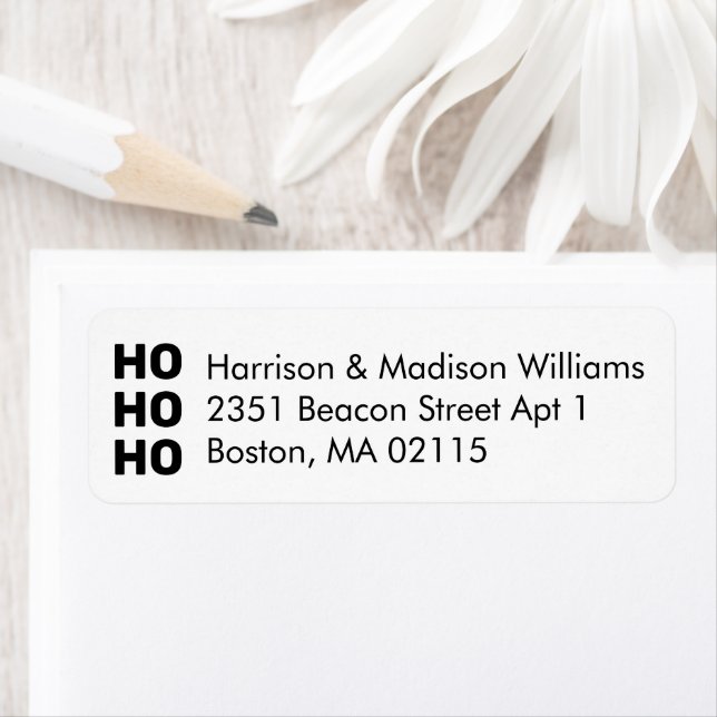 Ho Ho Ho Schwarz-weiße Weihnachtsfeier Rücksendead (Insitu)