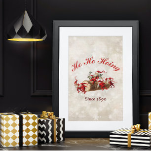 Ho Ho Ho seit 1890 vintage Weihnachtsgruß Poster