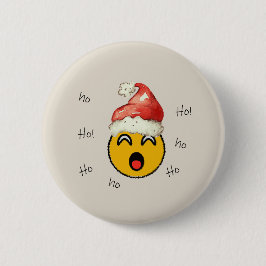 Ho Ho Ho smiley santa Button