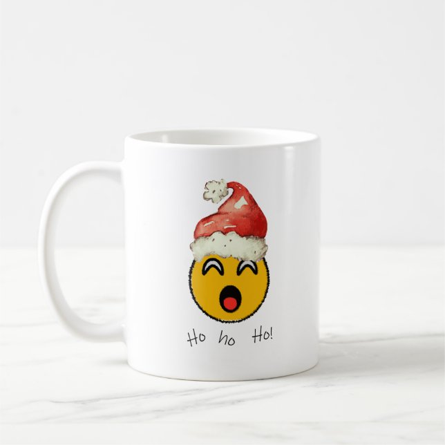 Ho Ho Ho smiley santa Kaffeetasse (Links)