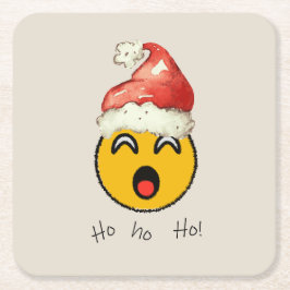 Ho Ho Ho smiley santa Rechteckiger Pappuntersetzer