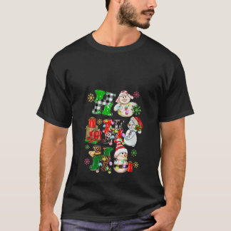 Ho Ho Ho Snowman Weihnachtsmannmütze Leopard Buffa T-Shirt